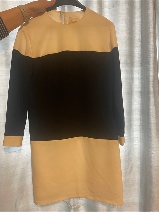 kate spade Dresses & Skirts - kate spade Black and Cream Long-Sleeve Colorblock Shift Dress